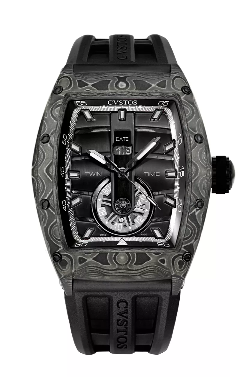 Twin-Time Carbon/Nardo Dial Watch | Cvstos